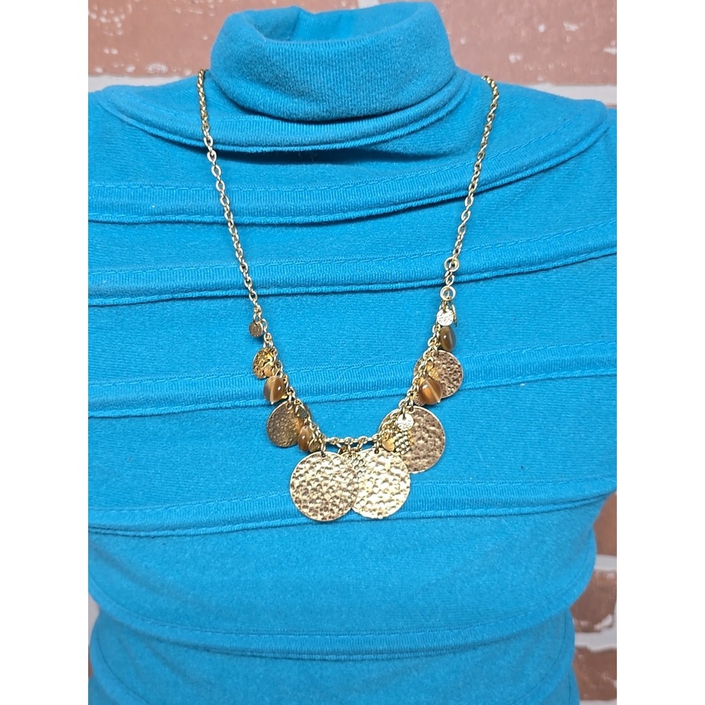 Lia Sophia Gold And Brown Statemet 18 Inch‎ Charm Necklace Windchime Sound